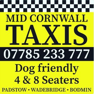 mid cornwall taxis logo seven bays holidays local services