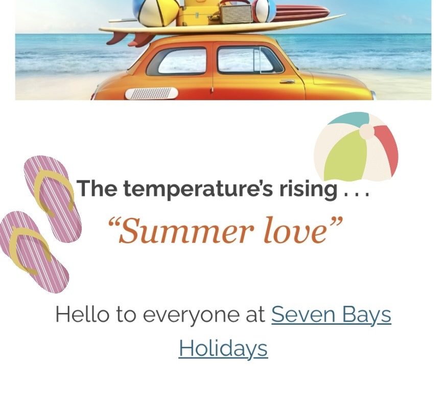 Seven bays holidays July summer newsletter blog post